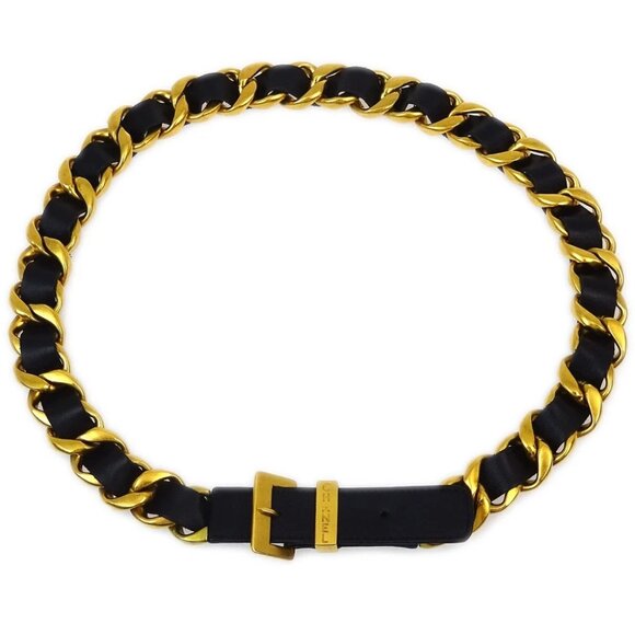 Chanel Buckle Chain Belt Black 95P 161888 - Picture 1 of 4